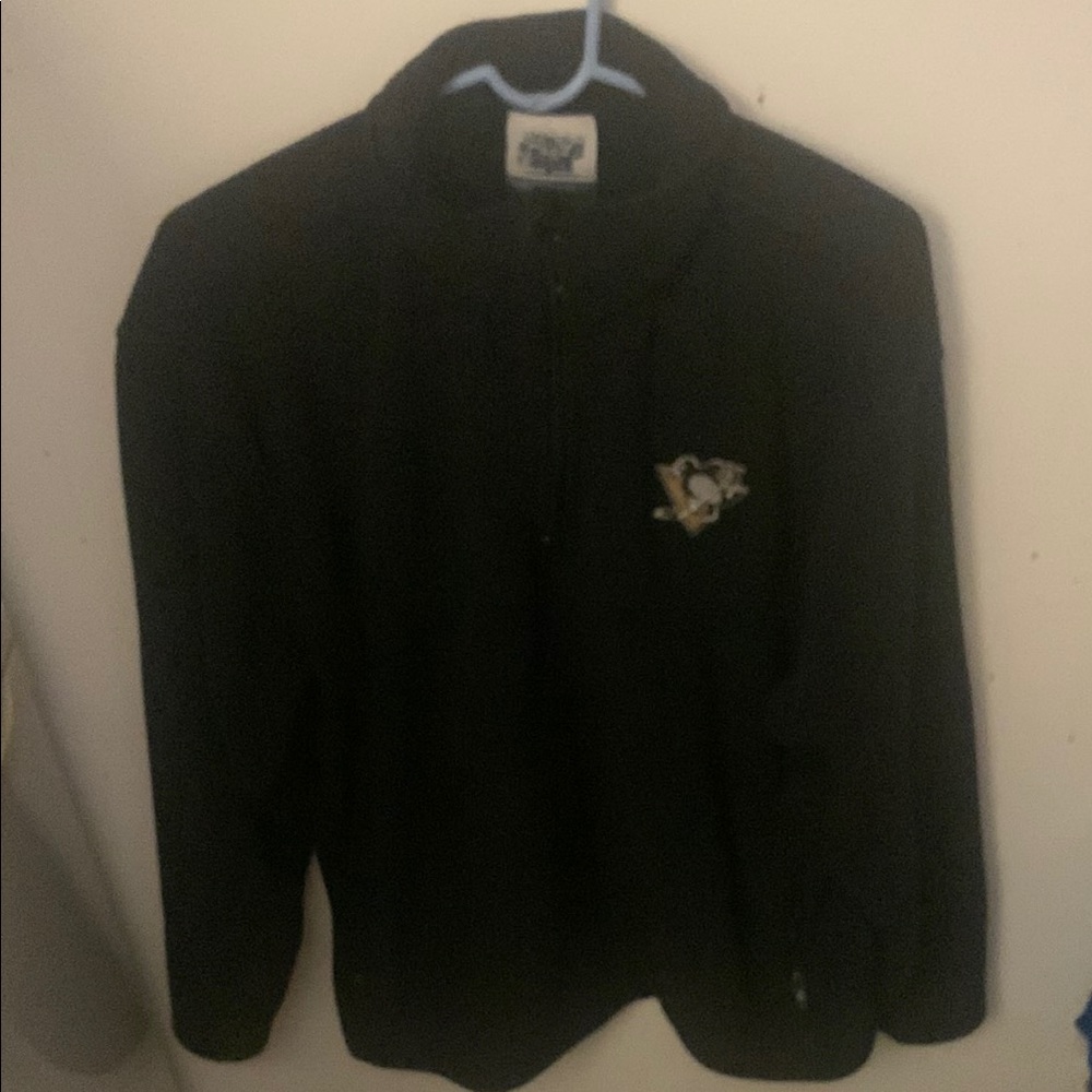 Sharp Pittsburgh Penguins Chestnut Hill Quarter Zip Black Fleece Sweater SZ L🔥